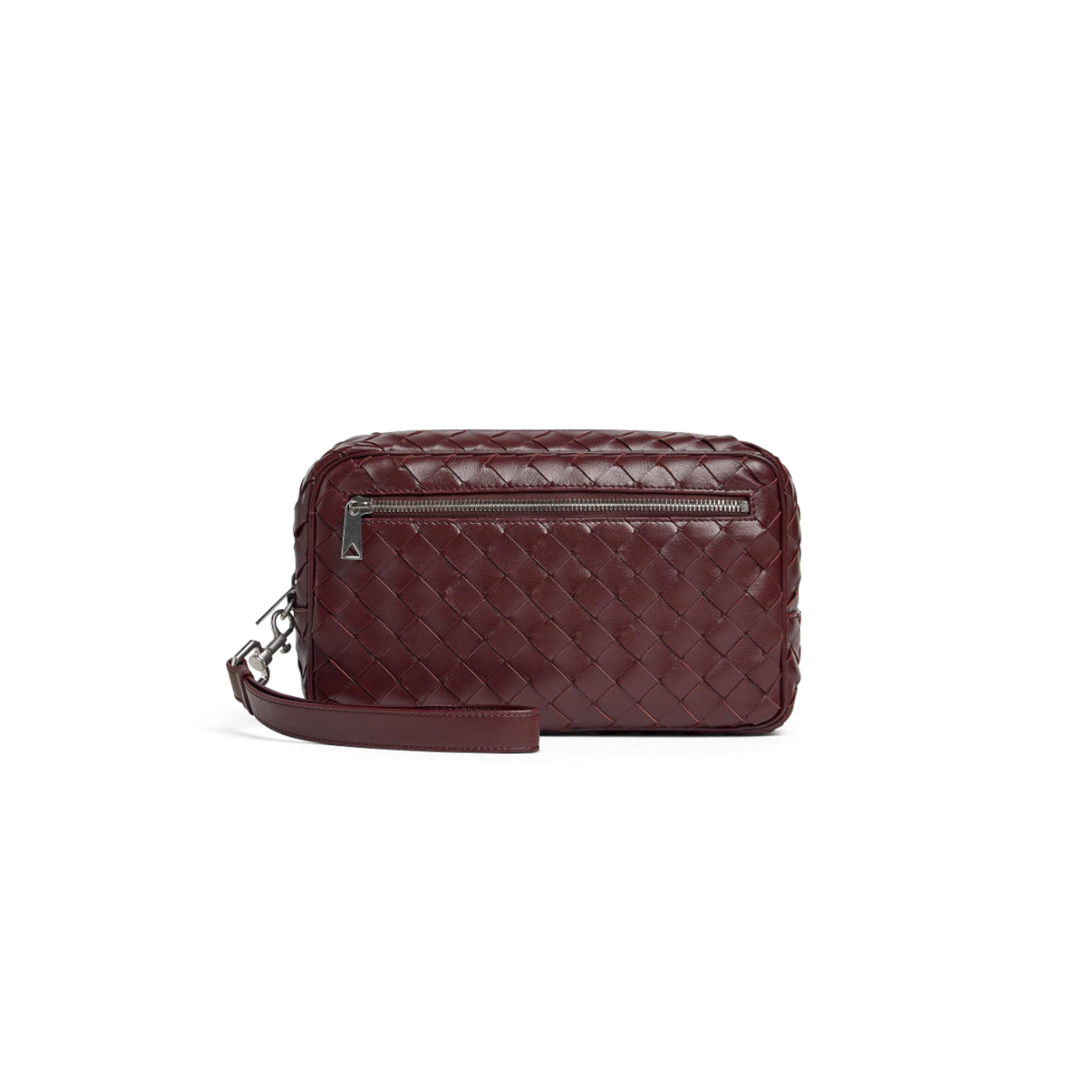 BOTTEGA VENETA INTRECCIATO POUCH WITH WRISTLET 777390 (25*15*6.5cm)